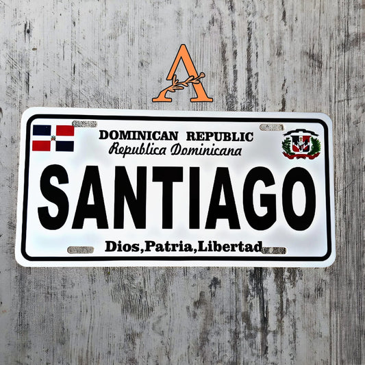 Dominican Republic Santiago DR  Aluminum Material Plate Size 6x12