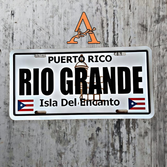 Puerto Rico All Towns Aluminum Material License Plate Size 6x12 (COAMO, LA PERLA, RIO GRANDE, SABANA SECA)